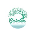 Bright logo on the garden theme Vector illustration