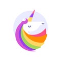 Bright logo. Unicorn with a colorful mane and horn