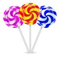 Bright lollipops on a white background