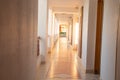 Bright long corridor to hotels in egypt on vacation