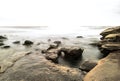 long exposure of the rocks in La Jolla Cove Royalty Free Stock Photo