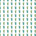 Bright lovely cute sophisticated beautiful mexican hawaii tropical floral herbal summer green pattern of a cactus paint like child