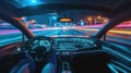 Bright luminous interior of a modern car