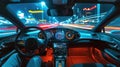 Bright luminous interior of a modern car