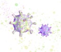 Bright lurid beautiful coronavirus cells