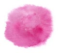 Bright magenta water color stain with watercolour paint stroke