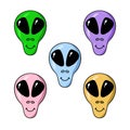 Bright Masks of an alien creature, a Martian, cartoon vector