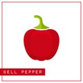 Isolated red bell pepper memory training card