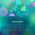 Colorful Turquoise Poster with Abstract Shapes