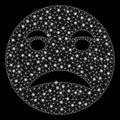 Bright Mesh Network Angry Smiley with Light Spots Royalty Free Stock Photo