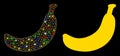 Flare Mesh 2D Banana Icon with Flare Spots