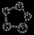 Bright Mesh Wire Frame Blockchain Network with Flash Spots Royalty Free Stock Photo
