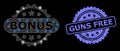 Grunge Guns Free Seal and Glowing Mesh Bonus Tag Royalty Free Stock Photo