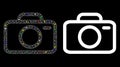 Glowing Mesh 2D Camera Icon with Flare Spots Royalty Free Stock Photo