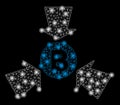 Bright Mesh Carcass Bitcoin Collect Arrows with Light Spots