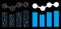 Bright Mesh Carcass Charts Icon with Light Spots