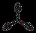 Bright Mesh Carcass 3D Axis Arrows with Flare Spots