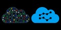 Glossy Mesh 2D Cloud Charts Icon with Flare Spots