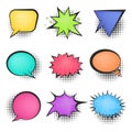 Bright mesh color retro comic speech bubbles