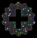 Bright Mesh 2D Create with Flash Spots Royalty Free Stock Photo
