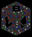 Bright Mesh Network Cryptocurrency Dice with Light Spots