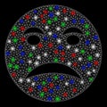 Bright Mesh 2D Angry Smiley with Flash Spots Royalty Free Stock Photo