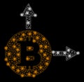 Bright Mesh 2D Bitcoin Fork with Flash Spots Royalty Free Stock Photo