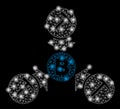 Bright Mesh 2D Bitcoin Mining Pool with Light Spots Royalty Free Stock Photo