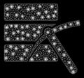 Bright Mesh 2D Data Mining with Flash Spots Royalty Free Stock Photo