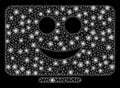 Bright Mesh 2D Display Happy Smiley with Light Spots Royalty Free Stock Photo