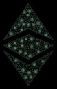 Bright Mesh 2D Ethereum Classic with Light Spots Royalty Free Stock Photo