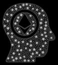 Bright Mesh 2D Ethereum Mind Head with Light Spots