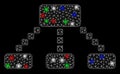 Bright Mesh 2D Hierarchy Scheme with Flare Spots Royalty Free Stock Photo