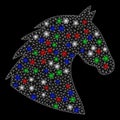 Bright Mesh 2D Horse Head with Flash Spots