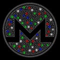 Bright Mesh 2D Monero Coin with Flare Spots