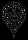 Bright Mesh 2D Sadly Smiley Map Marker with Light Spots