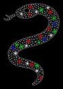 Bright Mesh 2D Snake with Flash Spots Royalty Free Stock Photo