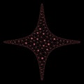 Bright Mesh 2D Space Star with Light Spots