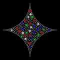 Bright Mesh 2D Sparcle Star with Flare Spots