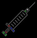 Bright Mesh 2D Syringe with Flash Spots Royalty Free Stock Photo