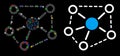 Flare Mesh 2D Molecule Links Icon with Flare Spots