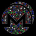 Bright Mesh Carcass Monero Coins with Light Spots