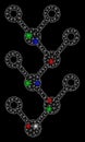 Bright Mesh Network Binary Tree with Flash Spots Royalty Free Stock Photo