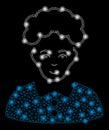 Bright Mesh Network Blonde Woman with Light Spots