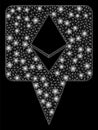 Bright Mesh Network Ethereum Map Pointer with Light Spots Royalty Free Stock Photo