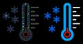 Bright Mesh Network Frost Temperature Icon with Flash Spots