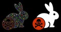 Bright Mesh Network Rabbit Toxin Icon with Light Spots