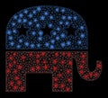 Bright Mesh Network Republican Elephant with Light Spots