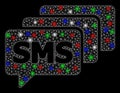 Bright Mesh Network SMS Queue with Flare Spots Royalty Free Stock Photo