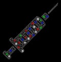 Bright Mesh Network Syringe with Flash Spots Royalty Free Stock Photo